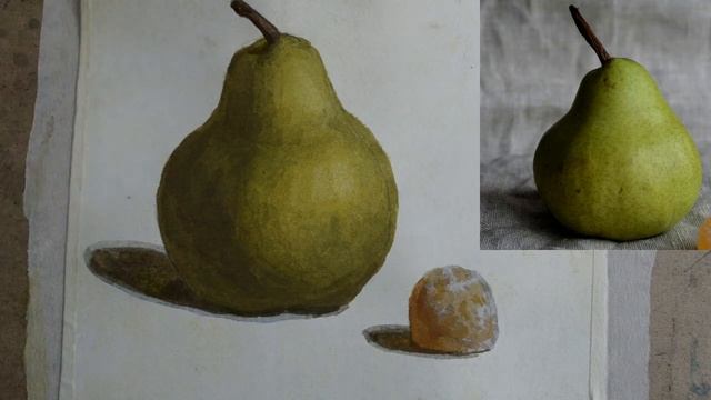 [26] Груша, мармелад. Акварель. Живопись. смотреть онлайн