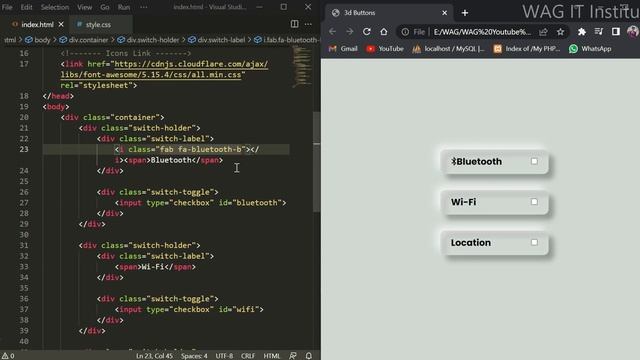 How to create 3d Buttons using HTML and CSS | Web Development Tutorial | 3d Animated Buttons
