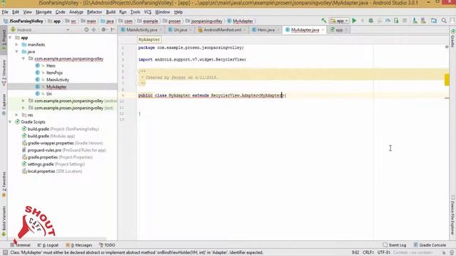 How to parse Json using Volley library in Android:part1 | Shoutcafe.com смотреть онлайн