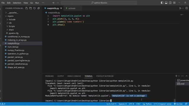 Module Not Found Error Python [Solved] / matplotlib Is not a Package