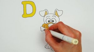 Учим буквы Английский алфавит Рисуем букву D