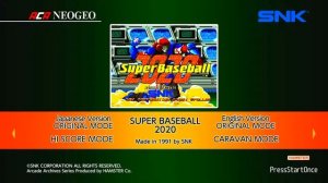 ACA NeoGeo: 2020 Super Baseball Title Screen (Xbox One, PS4)