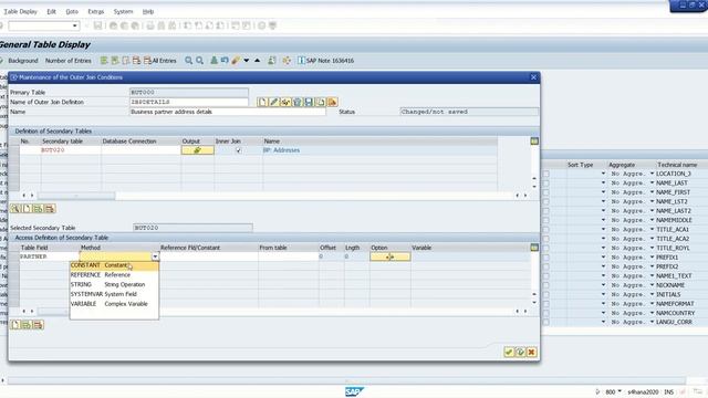 SAP ABAP SE16H Create Join condition on multiple tables