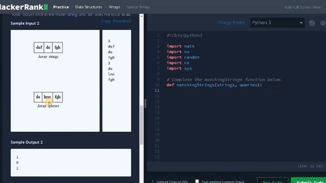 105 - Sparse Arrays | Arrays | Hackerrank Solution | Python