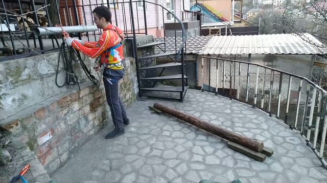 Переправа по бревну методом “горизонтальный маятник”