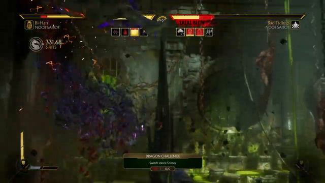 Noob Saibot's Lethal Bite Skin Meteor Tower: Pitch Black Full Fight