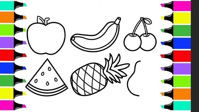 How To Draw Fruits And Vegetables, как рисовать фрукты и овощи,wie Man Obst Und Gemüse Zeichnet.