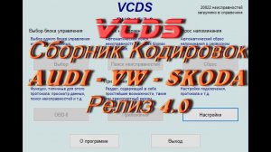 Лучший СБОРНИК кодировок для VAG 4.0 в VCDS Вася Диагност