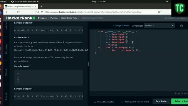 list comprehension python hackerrank solution | list comprehension python program solution #python