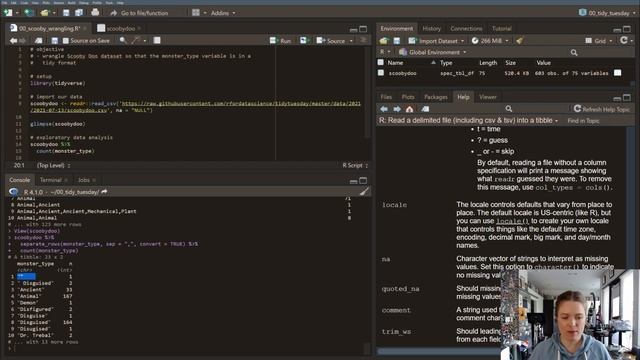 Beginner tutorial || Wrangling the monster_type variable using the {tidyverse} || Scooby-Doo datase смотреть онлайн