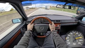 MERCEDES-BENZ W124 300 DIESEL OM606 TOP SPEED DRIVE ON GERMAN AUTOBAHN?