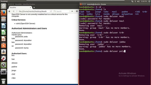 Cyberpatriot: Linux User Auditing  Through Terminal Method