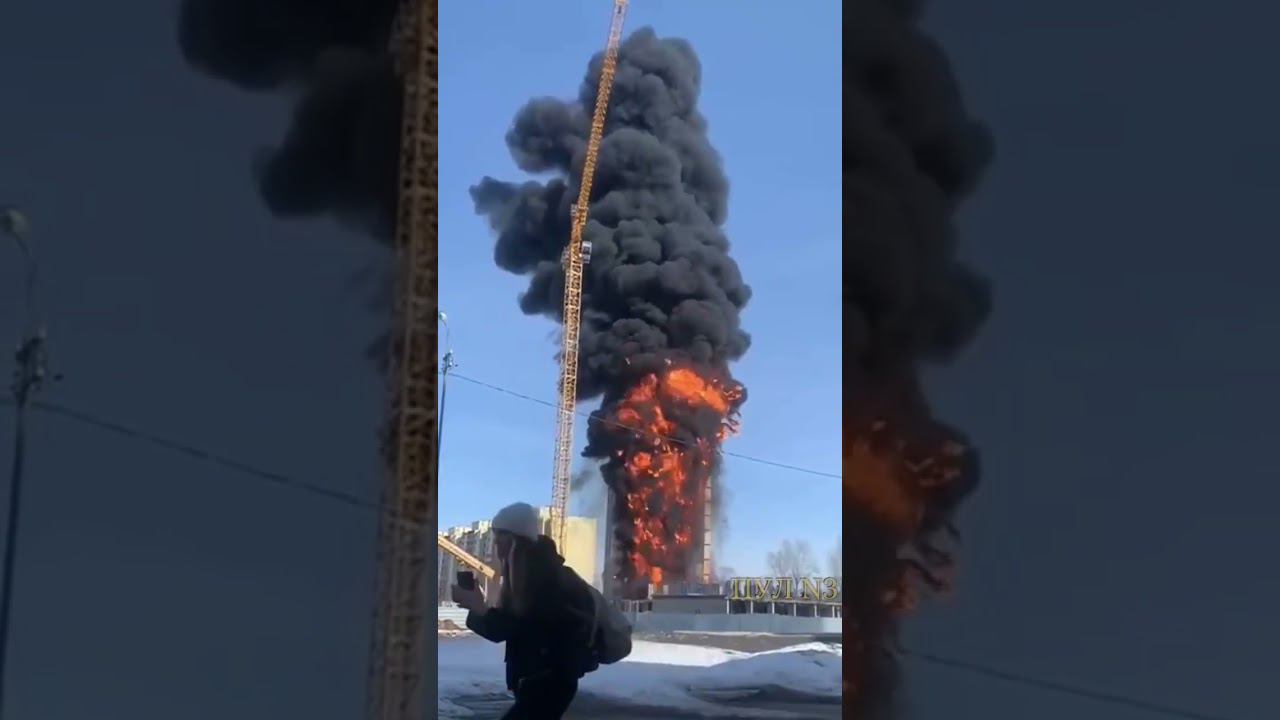 В Твери на Масленницу сгорел строящийся 17-этажный дом смотреть онлайн