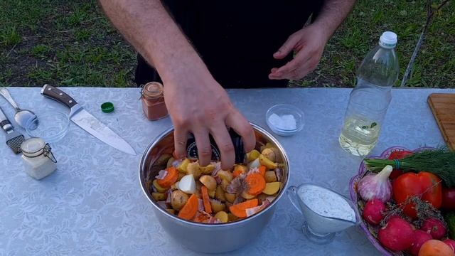 Как приготовить мясо  в тандыре с картошечкой!  #мясовтандыре