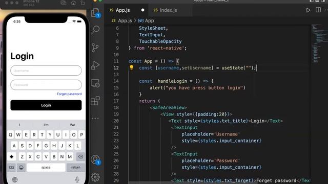 react native form login and get value from text input смотреть онлайн