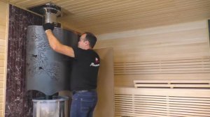 Как поменять металлическую облицовку банной печи VÖHRINGER на каменную?