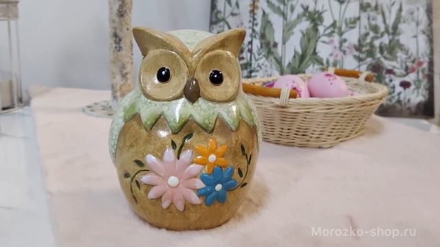 Керамическая фигурка ЦВЕТОЧНАЯ СОВУШКА 15 см 820298-1 820298-2