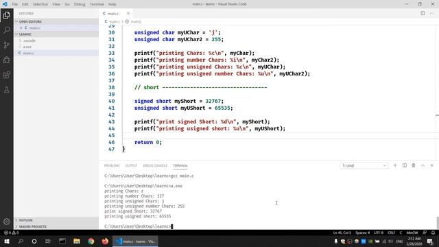 11.C Programming - printf format specifiers for integer data types смотреть онлайн