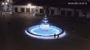 Сухум - Площадь им. С. В. Багапш (вид на новый фонтан). Новый фонтан в Сухуми, Вечер. Страна души.