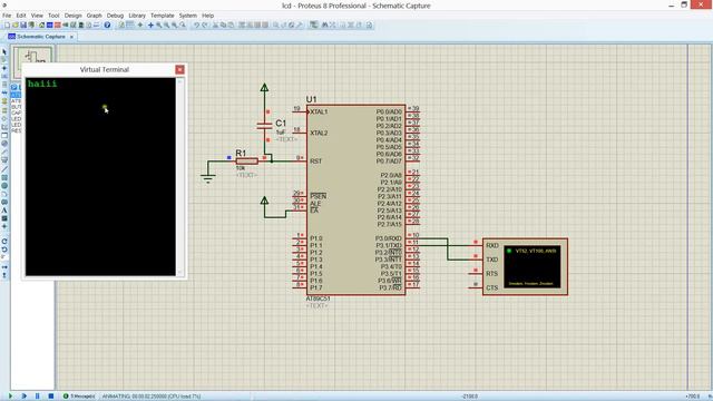 8051 (AT89S52/51) UART SIMULATION IN PROTEUS смотреть онлайн