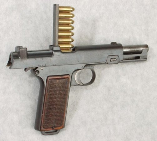 Steyr Hahn M1911 M1912 M.12 (Австрия). Самозарядный пистолет. Заряжание и стрельба.