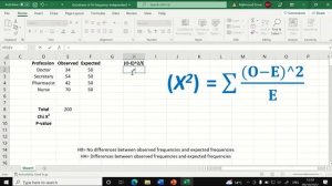 Chi Square X2 Goodness of fit test in Excel