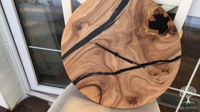 Часы из слэба карагача и эпоксидной смолы смотреть онлайн