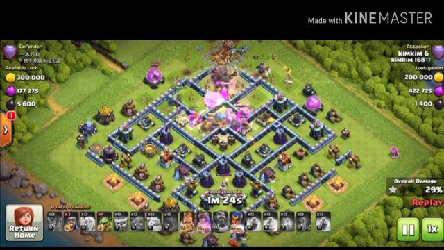 Legend Attack By KimKim Top level 362 /TH 13 Yeti + Bowler 3 Star Attack Strategy CoC смотреть онлайн