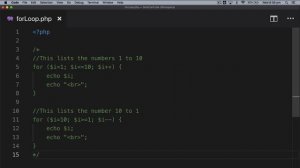 How to Create FOR Loops in PHP