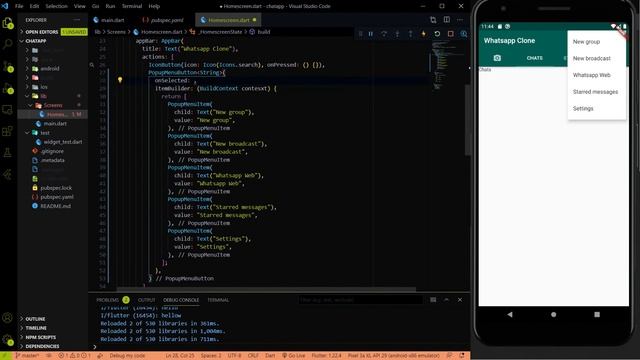 Flutter Chat App - Adding  Drop-down button ?? || Pop Up Menu || WhatsApp Clone #2