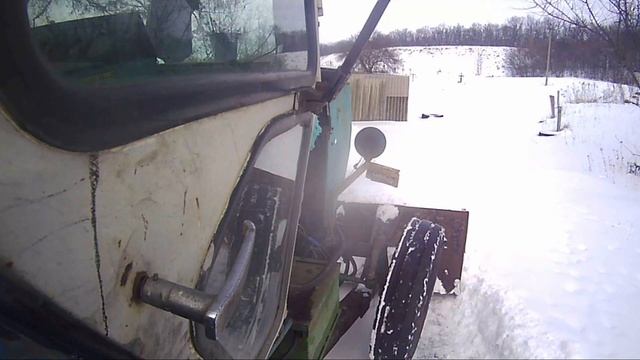 Snow removal with UMZ tractor смотреть онлайн