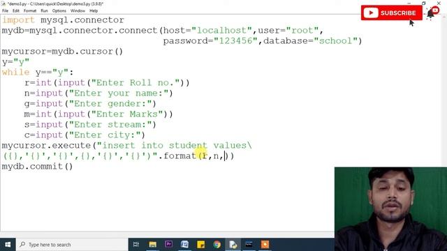 PARAMETERIZED QUERIES | HOW TO TAKE INPUT FROM USER | INTERFACE PYTHON WITH MYSQL