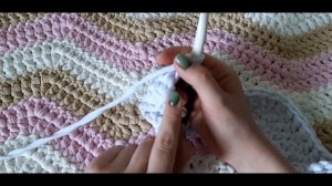 Коврик зиг-заг из трикотажной пряжи/Трехцветный коврик