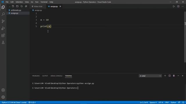 Python Tutorial | Assignment Operators | Part-8.2 [2020]