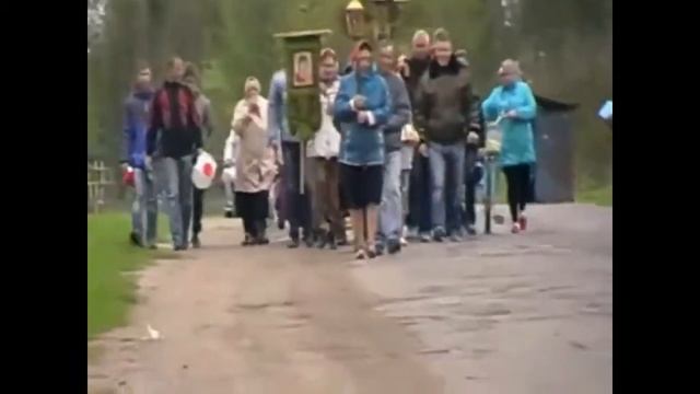 Чертовищи. Крестный ход. Установка поклонного креста. смотреть онлайн