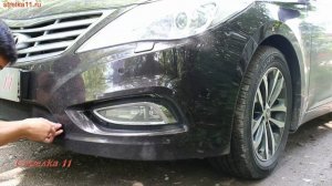 Защита радиатора HYUNDAI GRANDEUR V 2011-н.в (Черный) - strelka11.ru