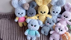 Много зайчат. Снова вяжу игрушки.