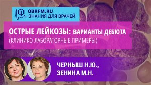 Черныш Н.Ю., Зенина М.Н.: Острые лейкозы: варианты дебюта (клинико-лабораторные примеры)