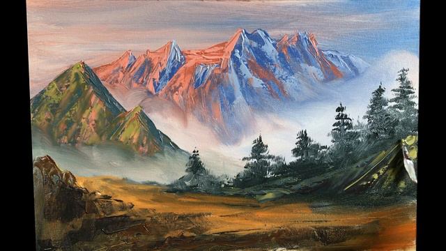 Easy Mountain Landscape Painting | Step By Step Painting | How to Paint Landscape |Scenery Landscap