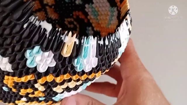 Модульное оригами. Ваза с рисунком в стиле Петербургская роспись (мастер-класс) 3 часть