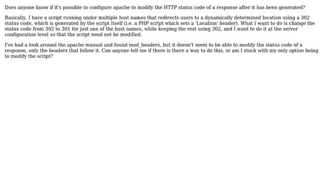 DevOps & SysAdmins: Modify the HTTP status code after PHP has finished generating a response