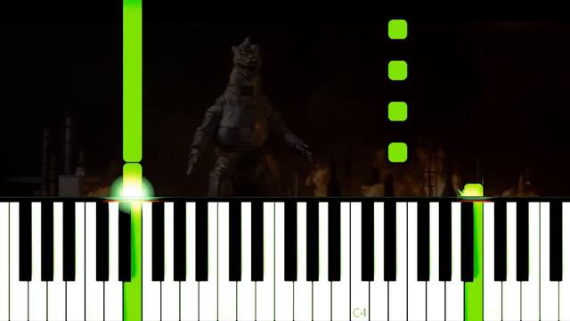 MECHAGODZILLA´S THEME - EASY Piano Tutorial смотреть онлайн
