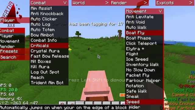 Trying out 1.16.4 Inertia Minecraft Hacked Client. смотреть онлайн