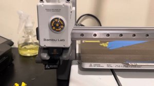 Bambu Lab A1 3d printer filament changing on a multicolor print