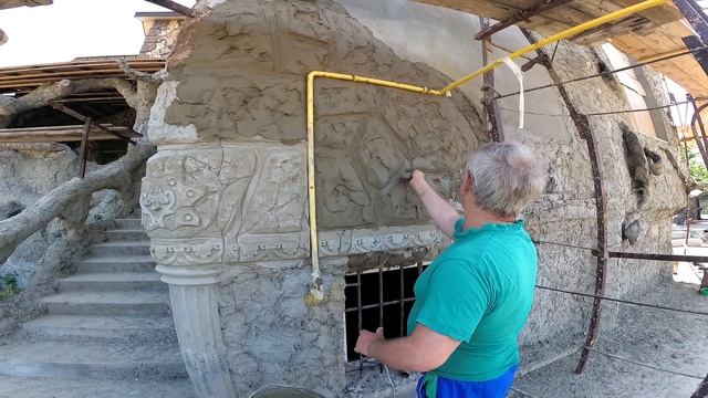 оформление фасада дома. утеплённого пенопластом, декоративный камень из арт бетона. смотреть онлайн