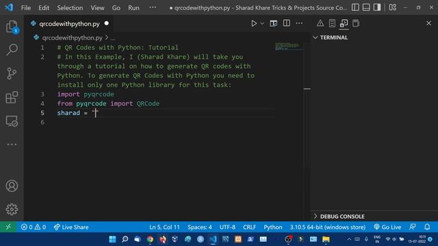 Python Program to Generate QR Codes || Create QR Codes with Python || Python Tutorial In Hindi