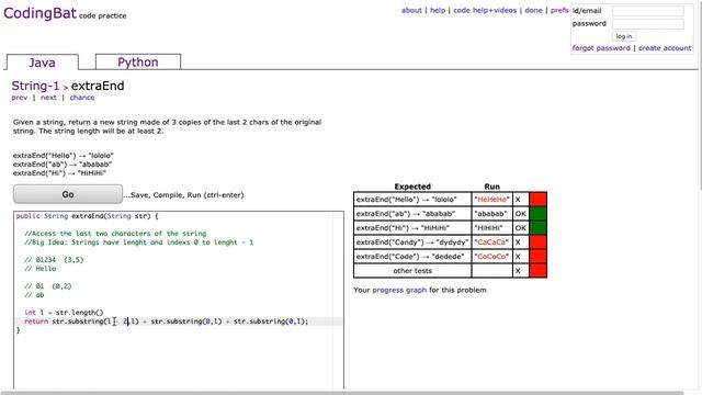 Codingbat - extraEnd (Java) смотреть онлайн