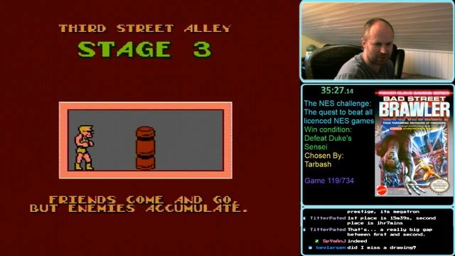 NES Challenge: Game#119: Bad Street Brawler(part 1) смотреть онлайн
