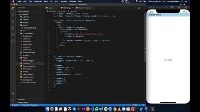 React Native | Custom Header | Latest | BroCode