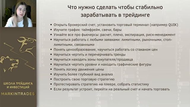Интенсив по трейдингу, школа трейдинга Дианы Маркиной
